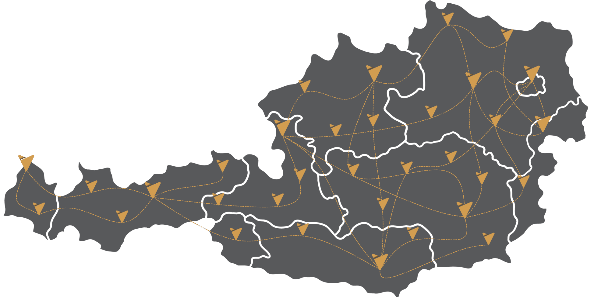 Karte von Österreich mit Maklernetzwerk – flächendeckende Vermittlung durch Allesimmo